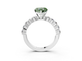 White gold Fancy Green Heart  Diamond Pavé Band Solitaire with Four-Prong Setting_3