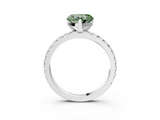 White gold Fancy Green Heart  Diamond Pavé Band Solitaire with Four-Prong Setting_3