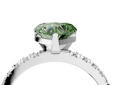 White gold Fancy Green Heart  Diamond Pavé Band Solitaire with Four-Prong Setting_4