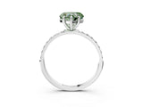 White gold Fancy Green Heart  Diamond Pavé Band with Six-Prong Setting_30