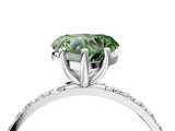 White gold Fancy Green Heart  Diamond Pavé Band with Six-Prong Setting_31