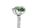 White gold Fancy Green Heart  Diamond Pavé Band with Six-Prong Setting_32