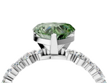 White gold Fancy Green Heart  Diamond Prong Set Engagement Ring with Pave Band_4