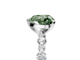 White gold Fancy Green Heart  Diamond Prong Set Engagement Ring with Pave Band_5