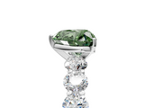 White gold Fancy Green Heart  Diamond Prong Setting with Side Stones on a Pave Band_5