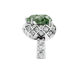 White gold Fancy Green Heart  Diamond Solitaire Ring with Shared Prong Pavé Band_34