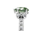 White gold Fancy Green Heart  Diamond Three-Stone Pave Band with Four-Prong Setting_5