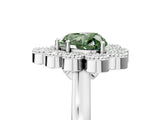 White gold Fancy Green Heart  Halo Diamond Cluster Engagement Ring with Milgrain Bezel Setting and Solitaire Band_50