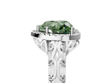White gold Fancy Green Heart  Halo Diamond Engagement Ring with Intricate Filigree Band and Four-Prong Setting_22