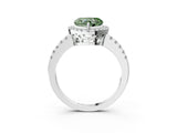 White gold Fancy Green Heart  Halo Diamond Engagement Ring with Pavé Band and Four-Prong Setting_72