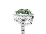 White gold Fancy Green Heart  Halo Diamond Engagement Ring with Pavé Band and Four-Prong Setting_74