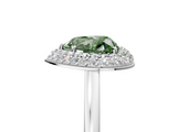 White gold Fancy Green Heart  Halo Diamond Engagement Ring with Solitaire Band and Four-Prong Setting_5