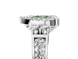 White gold Fancy Green Heart  Halo Diamond Engagement Ring with Split Shank and Four-Prong Setting_40