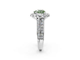White gold Fancy Green Heart  Halo Diamond Engagement Ring with Split Shank and Prong Setting_31