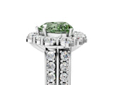 White gold Fancy Green Heart  Halo Diamond Engagement Ring with Split Shank and Prong Setting_34