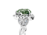 White gold Fancy Green Heart  Halo Diamond Engagement Ring with Vintage-Inspired Band and Four-Prong Setting_8