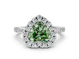 White gold Fancy Green Heart  Halo Diamond Pavé Solitaire Ring_51
