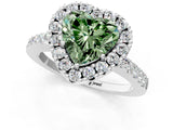 White gold Fancy Green Heart  Halo Diamond Pavé Solitaire Ring_52