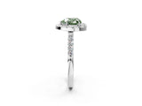 White gold Fancy Green Heart  Halo Diamond Pavé Solitaire Ring_53