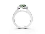 White gold Fancy Green Heart  Halo Diamond Pavé Solitaire Ring_54
