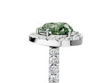 White gold Fancy Green Heart  Halo Diamond Pavé Solitaire Ring_56