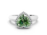 White gold Fancy Green Heart  Halo Diamond Ring with Cathedral Band and Four-Prong Setting_27