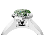 White gold Fancy Green Heart  Halo Diamond Ring with Cathedral Band and Four-Prong Setting_31