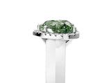 White gold Fancy Green Heart  Halo Diamond Ring with Cathedral Band and Four-Prong Setting_34