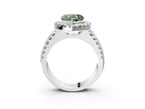 White gold Fancy Green Heart  Halo Diamond Split Shank Engagement Ring with Prong Setting_42