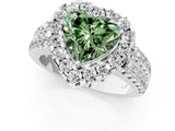 White gold Fancy Green Heart  Halo Diamond Split Shank Engagement Ring with Prong Setting_52