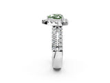White gold Fancy Green Heart  Halo Diamond Split Shank Engagement Ring with Prong Setting_53