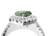 White gold Fancy Green Heart  Halo Diamond Split Shank Engagement Ring with Prong Setting_55