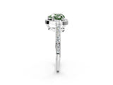 White gold Fancy Green Heart  Halo Pavé Diamond Engagement Ring with Bezel Setting_14