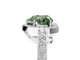 White gold Fancy Green Heart  Halo Pavé Diamond Engagement Ring with Bezel Setting_22