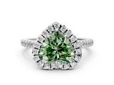 White gold Fancy Green Heart  Halo Pavé Diamond Engagement Ring with Four-Prong Setting_3
