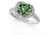 White gold Fancy Green Heart  Halo Pavé Diamond Engagement Ring with Four-Prong Setting_45