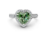 White gold Fancy Green Heart  Halo Pavé Diamond Engagement Ring with Four-Prong Setting_48