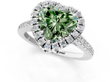 White gold Fancy Green Heart  Halo Pavé Diamond Engagement Ring with Four-Prong Setting_4