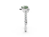 White gold Fancy Green Heart  Halo Pavé Diamond Engagement Ring with Four-Prong Setting_50