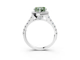 White gold Fancy Green Heart  Halo Pavé Diamond Engagement Ring with Four-Prong Setting_51