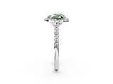 White gold Fancy Green Heart  Halo Pavé Diamond Engagement Ring with Four-Prong Setting_5