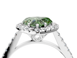 White gold Fancy Green Heart  Halo Pavé Diamond Engagement Ring with Four-Prong Setting_7