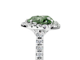 White gold Fancy Green Heart  Halo Pavé Diamond Engagement Ring with Four-Prong Setting_8