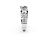 White gold Fancy Green Heart  Halo Pave Diamond Engagement Ring with Milgrain Detailing_31