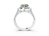 White gold Fancy Green Heart  Halo Pave Split Shank Prong Setting Ring_29