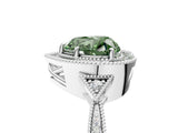 White gold Fancy Green Heart  Halo Round Diamond Milgrain Pave Engagement Ring_8