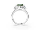 White gold Fancy Green Heart  Halo Split Shank Diamond Engagement Ring with Prong Setting_3