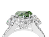White gold Fancy Green Heart  Halo Split Shank Diamond Engagement Ring with Prong Setting_4