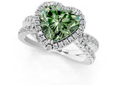White gold Fancy Green Heart  Halo Split Shank Diamond Ring with Pavé Setting_39