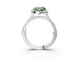White gold Fancy Green Heart  Halo Split Shank Diamond Ring with Pavé Setting_41